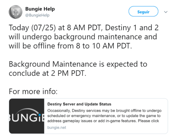 Common Destiny 1 Server Issues