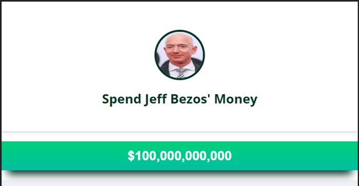 Spend Jeff Bezos Money Game
